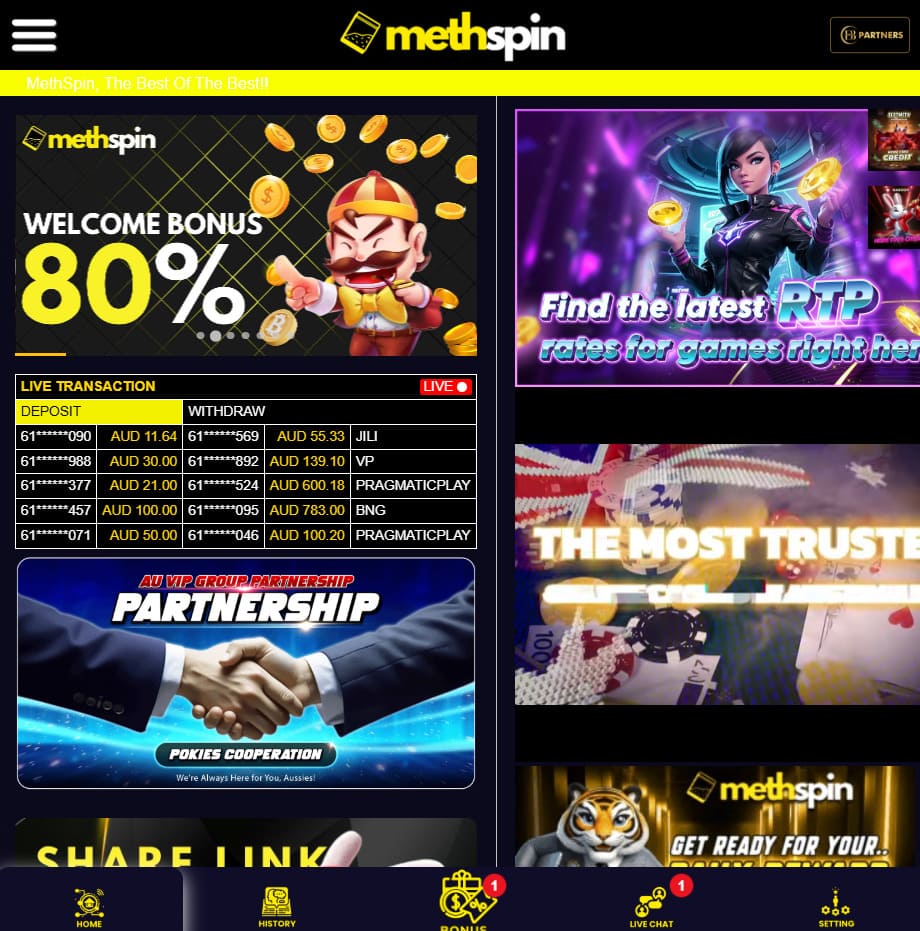 Methspin Casino app on iPhone and Android