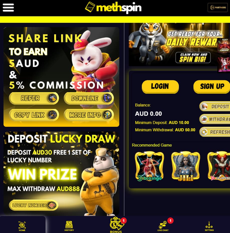 Player using PayID in Methspin mobile app